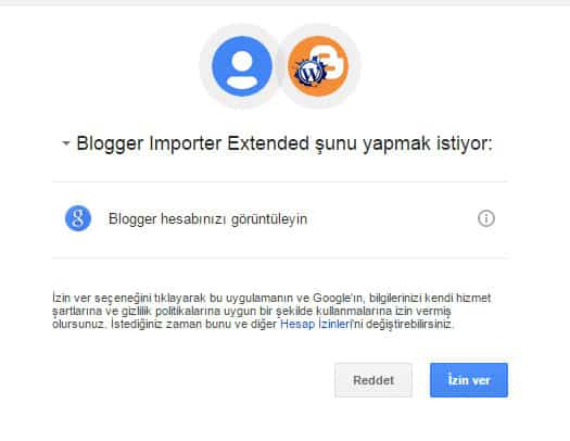 Blogger Importer Extended izni nedir