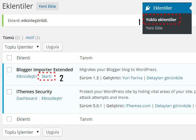 Blogger'ı WordPress'e aktarma