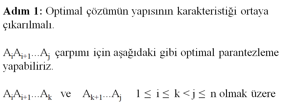   Zincir Matris Çarpımı (Dinamik Programlama ile Çözümü)