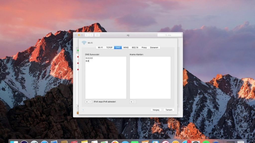 MacOS DNS ayarları nasıl değiştirilir?