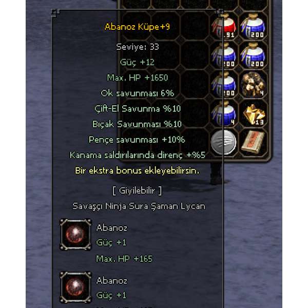 Metin2 abanoz küpe efsunları