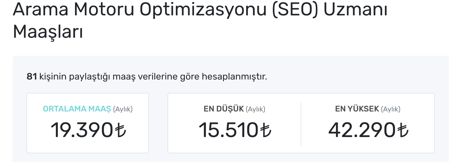 seo danışmanı maaşları